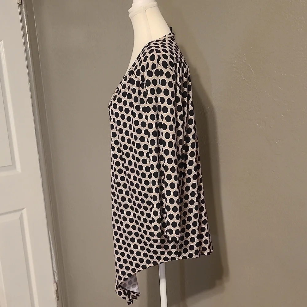 George Black and White Chic Polka Dot Blouse EUC Size XXL - Picture 2 of 10